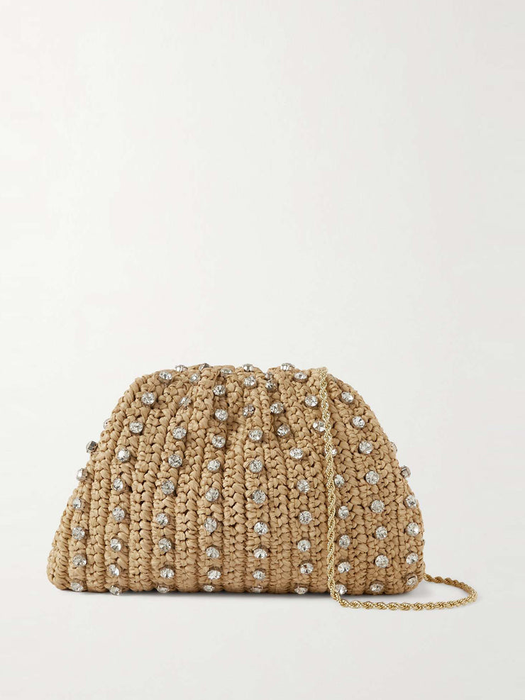 Bailey crystal-embellished raffia clutch bag Bags Loeffler Randall    - Collagerie