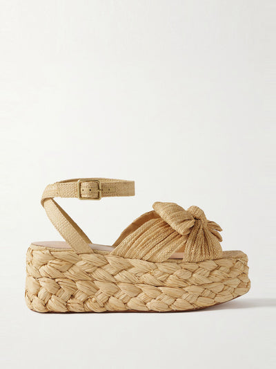 Loeffler Randall Gaby raffia platform sandals at Collagerie