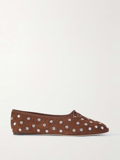 Loeffler Randall Landon studded suede ballet flats at Collagerie
