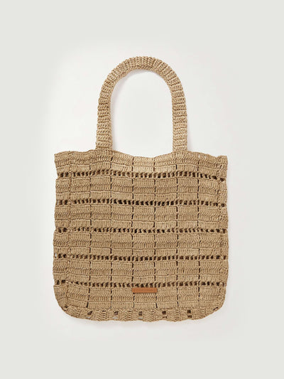 Loeffler Randall Orion crocheted raffia tote bag at Collagerie