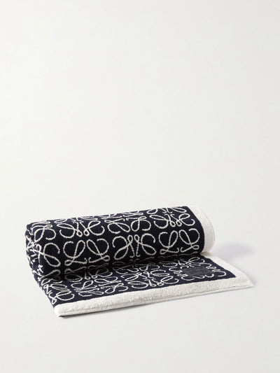 Loewe Anagram cotton-terry jacquard towel at Collagerie