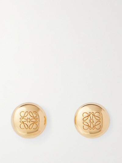Loewe Anagram Pebble gold-plated earrings at Collagerie