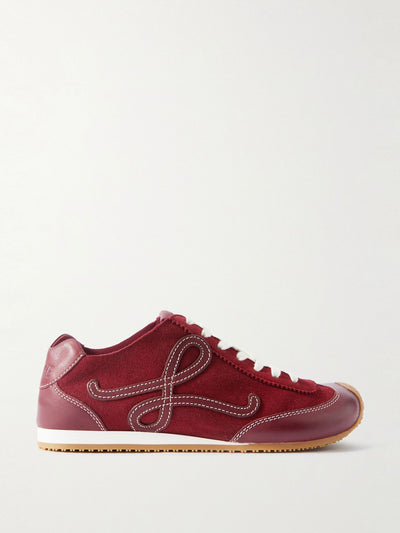 Loewe Ballet Runner 2.0 logo-appliquéd leather and suede sneakers at Collagerie