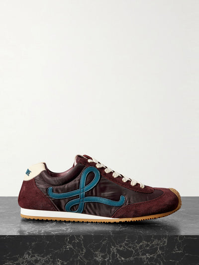 Loewe Ballet Runner 2.0 logo-appliquéd shell, suede and leather sneakers at Collagerie