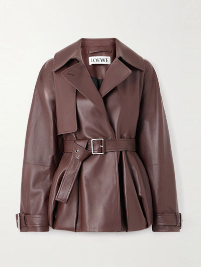 Loewe Belted leather jacket at Collagerie