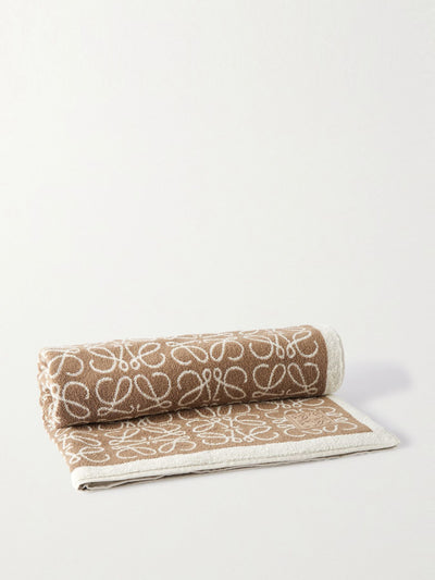 Loewe Anagram cotton-terry jacquard towel at Collagerie