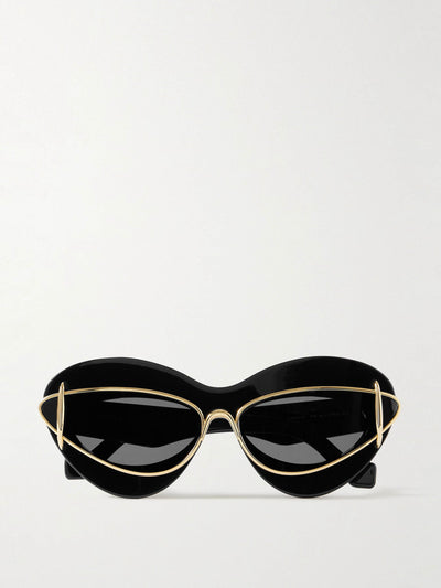 Loewe Eyewear Double-frame cat-eye gold-tone and acetate sunglasses at Collagerie