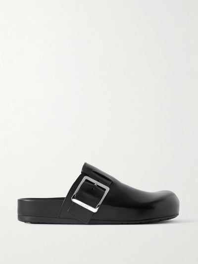 Loewe Ease buckled leather mules at Collagerie