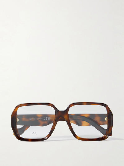 Loewe Anagram square-frame tortoiseshell acetate optical glasses at Collagerie