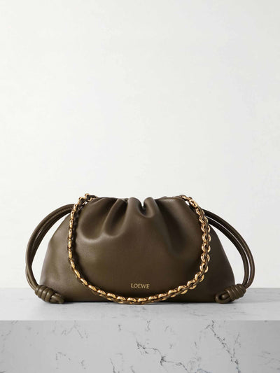 Loewe Flamenco leather clutch at Collagerie