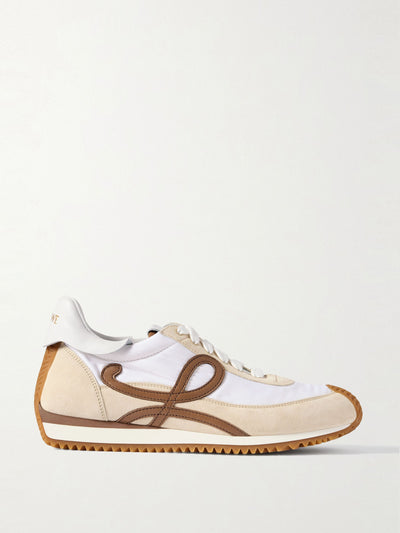 Loewe Flow Runner 2.0 leather-trimmed shell and suede sneakers at Collagerie