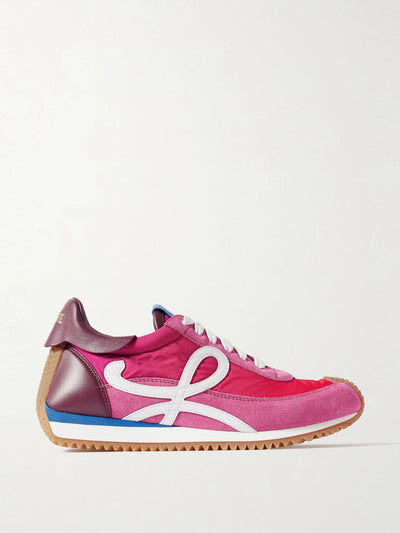 Loewe Flow Runner 2.0 leather-trimmed shell and suede sneakers at Collagerie