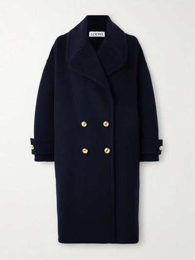 Loewe Oversized double-breasted wool coat at Collagerie