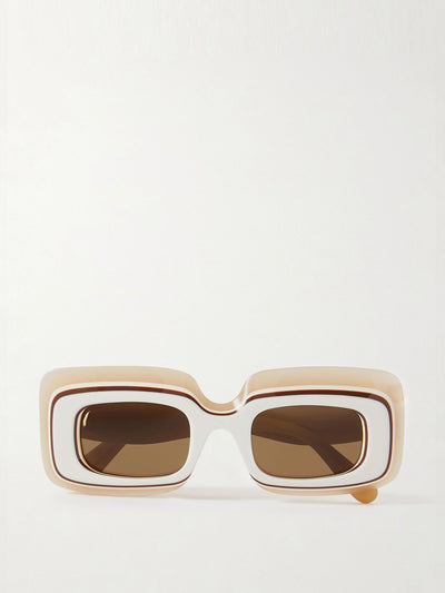 Loewe Eyewear X Paula'S Ibiza Layered rectangle-frame acetate sunglasses at Collagerie