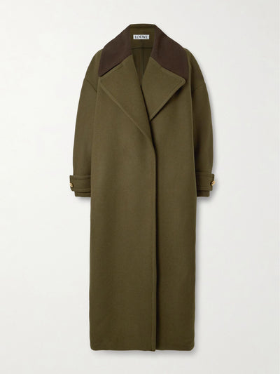 Loewe Pebble cotton corduroy-trimmed wool coat at Collagerie