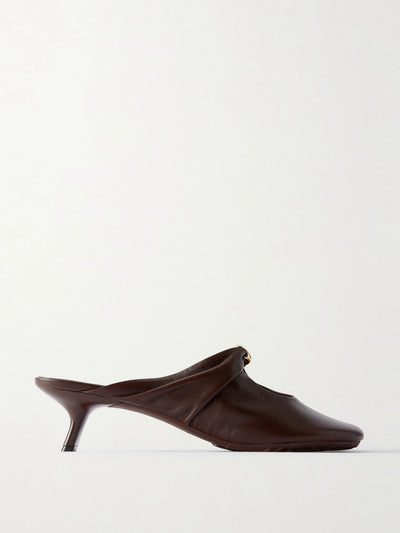 Loewe Pebble embellished cutout leather mules at Collagerie