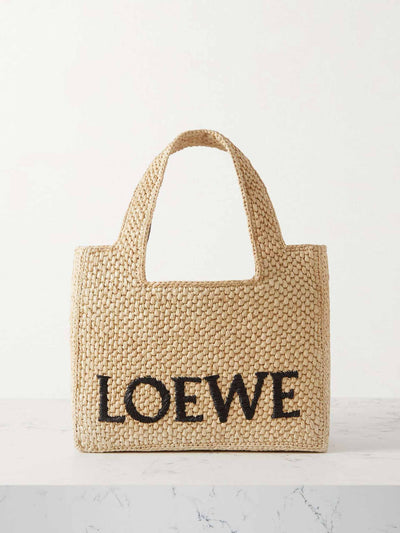 Loewe Paula'S Ibiza Embroidered raffia tote at Collagerie