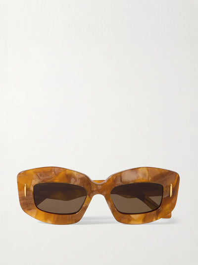 Loewe Eyewear Screen square-frame marbled acetate sunglasses at Collagerie