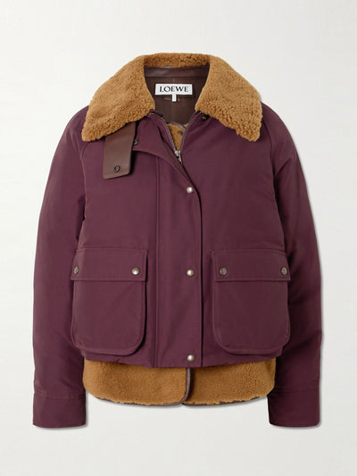Loewe Shearling-lined padded cotton-blend jacket at Collagerie