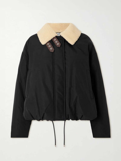 Loewe Shearling-trimmed cotton-blend shell jacket at Collagerie