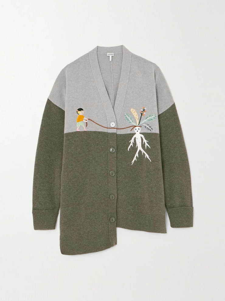 Asymmetric embroidered wool-blend Clothing Loewe X Suna Fujita    - Collagerie