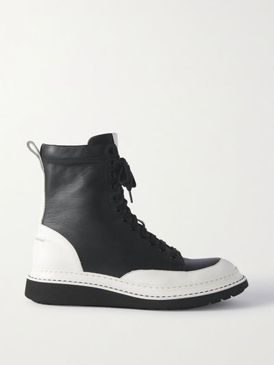 Loewe Two-tone leather combat boots at Collagerie