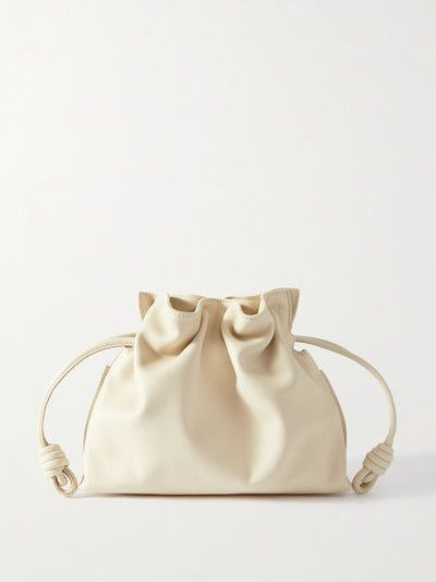 Loewe White mini leather clutch at Collagerie