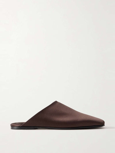 Loro Piana Alba satin slippers at Collagerie