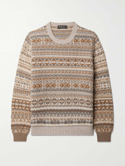 Loro Piana Fair Isle cashmere and silk-blend sweater at Collagerie