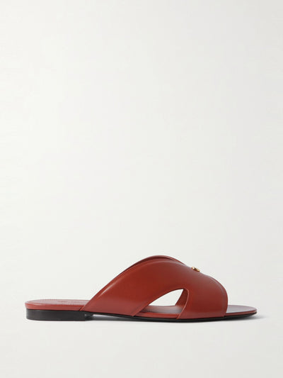 Loro Piana Vera cutout studded leather sandals at Collagerie