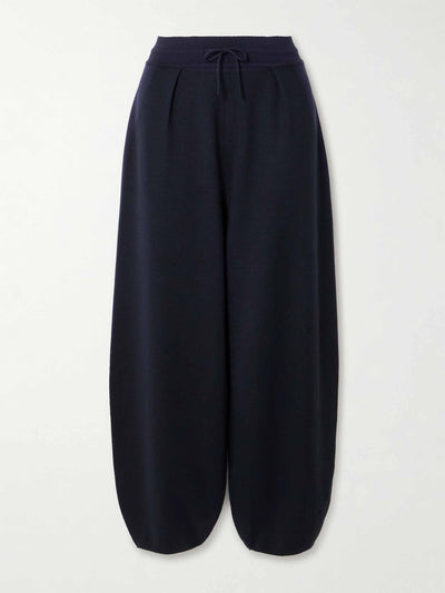 Loro Piana Balfour cashmere, wool and silk-blend wide-leg track pants at Collagerie