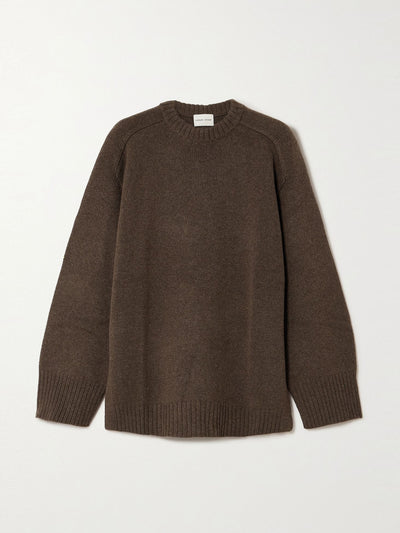 Loulou Studio + Net Sustain Brown oversized wool and cashmere-blend sweater at Collagerie