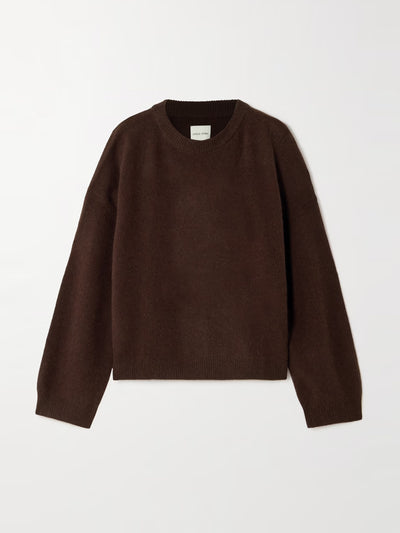 Loulou Studio Oversized logo-embroidered wool-blend sweater at Collagerie