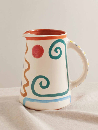 LRNCE Daliaa 1 painted terracotta jug at Collagerie