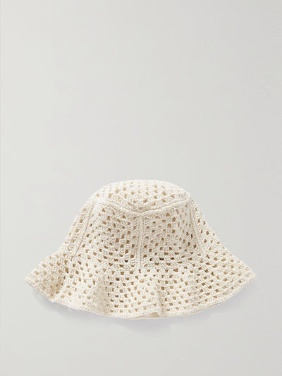 Magda Butrym Cream crocheted cotton-blend bucket hat at Collagerie