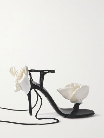 Magda Butrym Appliquéd satin sandals at Collagerie