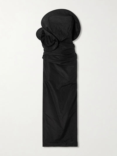 Magda Butrym Strapless ruched silk-taffeta maxi dress at Collagerie