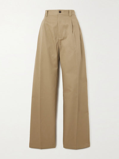 Maison Margiela Checked wool-paneled gabardine wide-leg pants at Collagerie