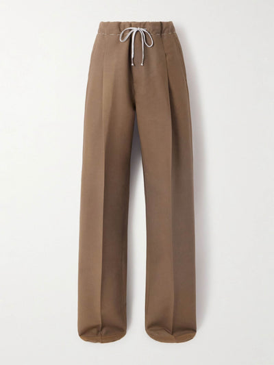 Maison Margiela Pleated mohair and wool-blend straight-leg pants at Collagerie
