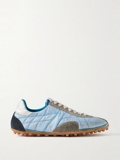 Maison Margiela Sprinter leather and brushed suede-trimmed shell sneakers at Collagerie