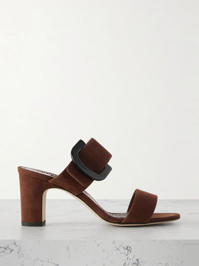 Manolo Blahnik Betimusa 70 suede sandals at Collagerie