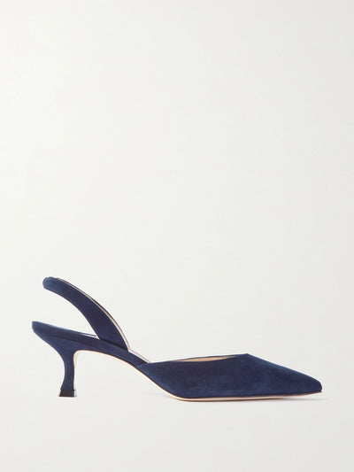 Manolo Blahnik Carolyne 50 suede slingback pumps at Collagerie