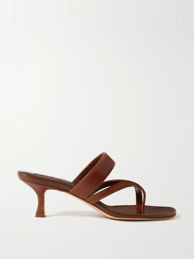 Manolo Blahnik Susa 50 leather sandals at Collagerie