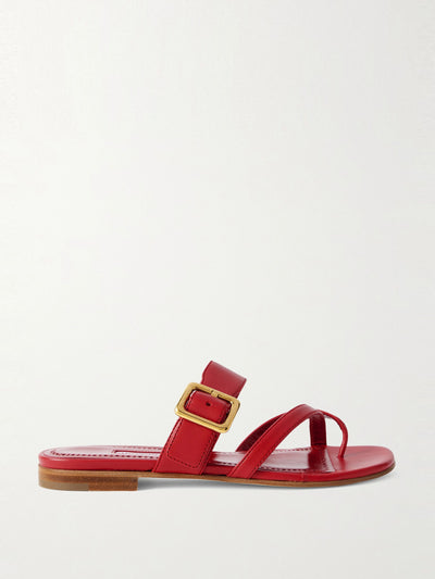 Manolo Blahnik Thalusa leather sandals at Collagerie