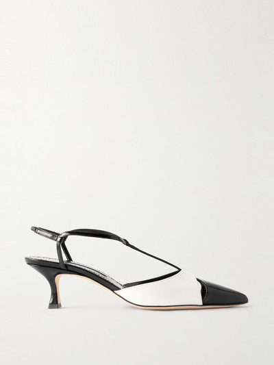 Manolo Blahnik Turgimod 50 two-tone patent-leather pumps at Collagerie