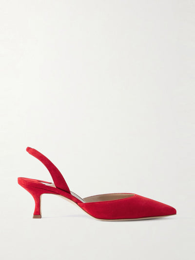 Manolo Blahnik Carolyne 50 suede slingback pumps at Collagerie