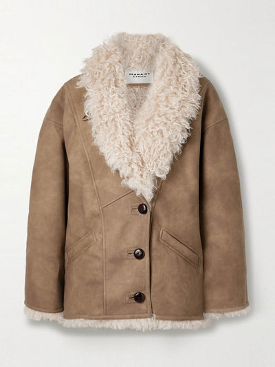 Marant Étoile Clea fleece coat at Collagerie