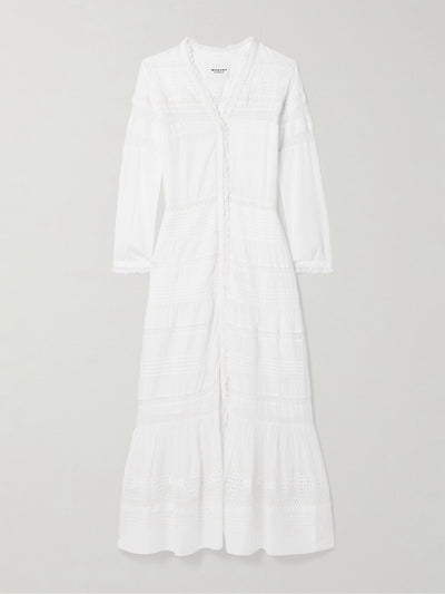 Marant Étoile Daniva lace-trimmed broderie anglaise organic cotton-voile maxi dress at Collagerie