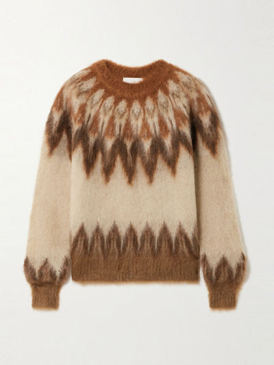 Marant Étoile Natania brushed Fair Isle intarsia-knit sweater at Collagerie