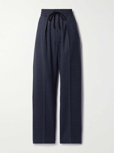 Marant Étoile Pleated wool-blend straight leg trousers at Collagerie